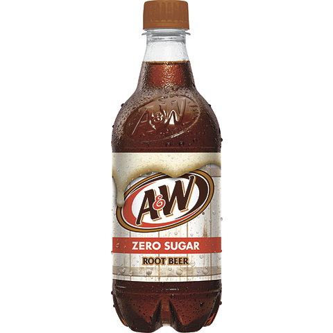 A&W Zero Root Beer 20oz Plastic Bottle