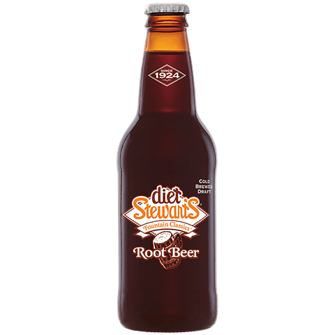 Stewarts Zero Root Beer 12oz Glass Bottle