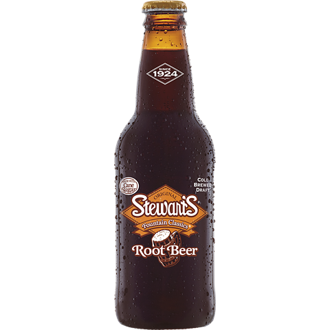 Stewarts Root Beer 12oz Glass Bottle